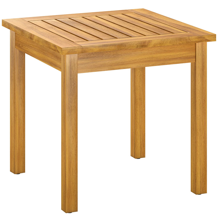Rose — table basse carrée en acacia massif, plateau à lattes