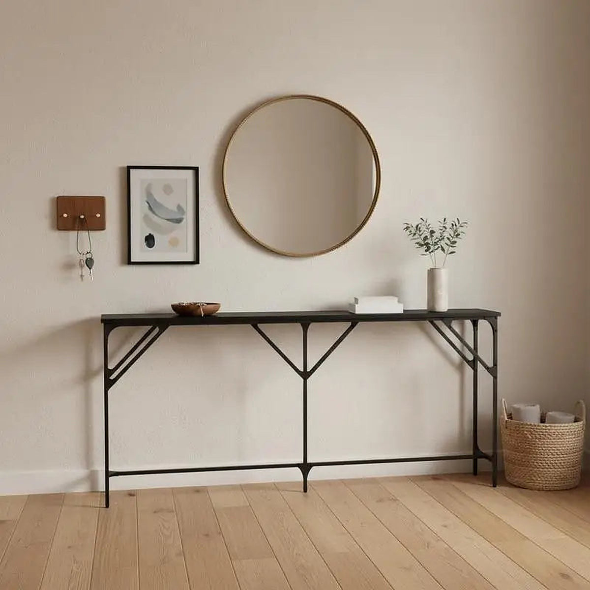 Félix — console étroite industrielle dans une entrée