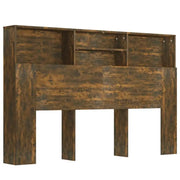 Tête de lit bois avec rangement 160 cm, chêne fumé — Sacha