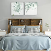 Tête de lit bois avec rangement 160 cm, chêne fumé — Sacha