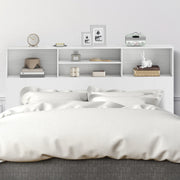 Tête de lit bois blanc avec rangement 160 cm, 4 niches — Blanche