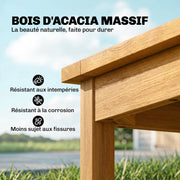 Rose — bois d'acacia massif, résistant aux intempéries