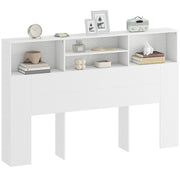 Tête de lit bois blanc avec rangement 160 cm, 4 niches — Blanche
