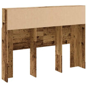 Tête de lit bois avec rangement 140 cm, aspect vieux bois — Armand