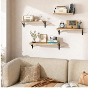 Étagère bois multifonction — ambiance salon
