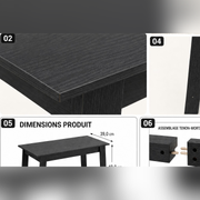 Table basse farmhouse — détail plateau bois