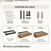 Étagère SDB flottante — contenu du colis et étapes