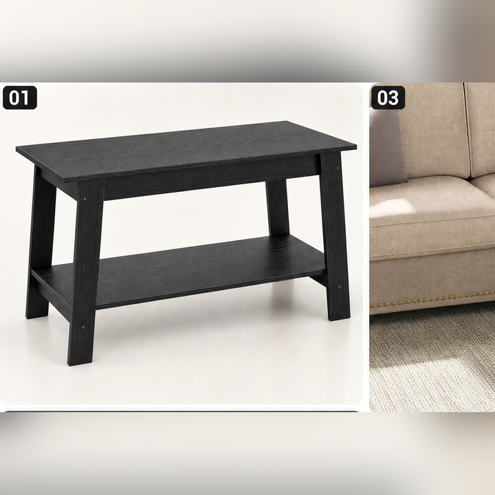 Table basse farmhouse — vue produit isolée